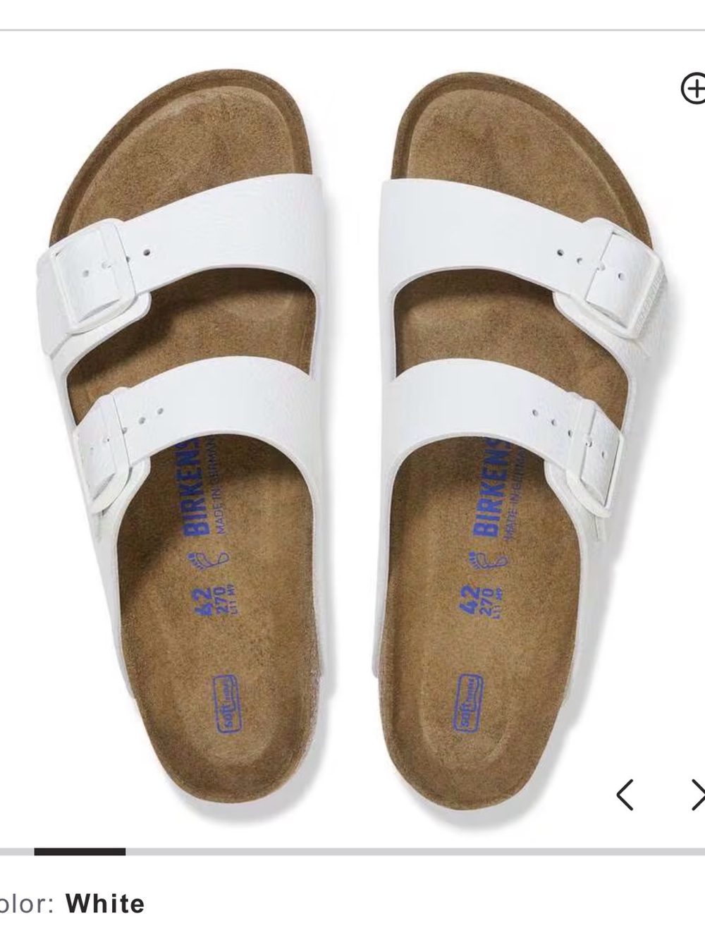 Birkenstock Men White Arizona Twin-Strap Sandals